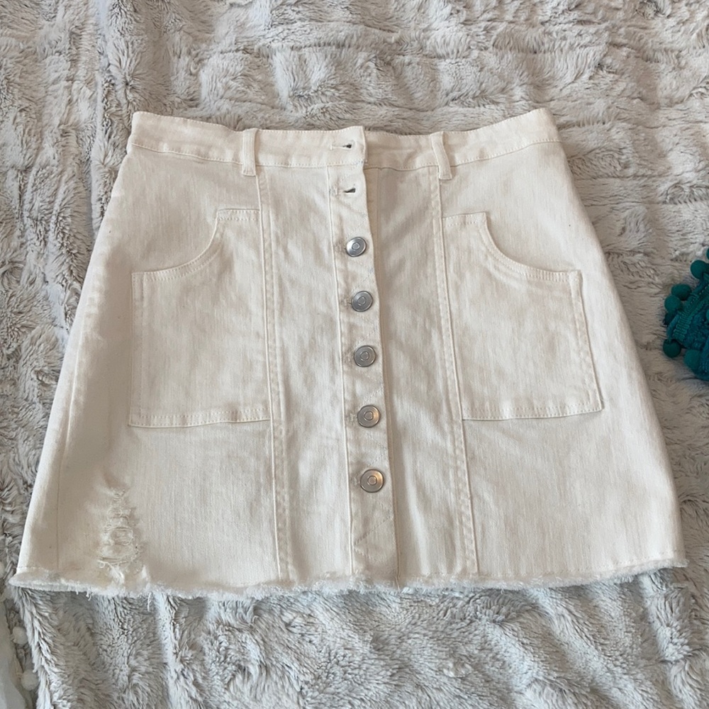 White Jean skirt